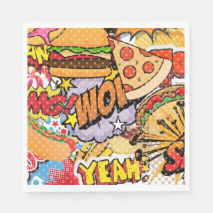 Serviette En Papier Caricature alimentaire