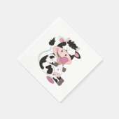 Serviette En Papier Caricature Bébé Vache Avec Sa Tête Préférée (Coin)