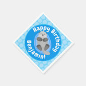 Serviette En Papier Caricature bleu loutre de mer joyeux (Coin)