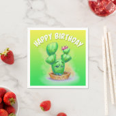 Serviette En Papier Caricature d'anniversaire Cactus serviettes (En situation)