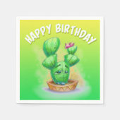 Serviette En Papier Caricature d'anniversaire Cactus serviettes (Devant)