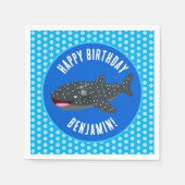 Serviette En Papier Caricature d'anniversaire pour le requin baleine p (Devant)