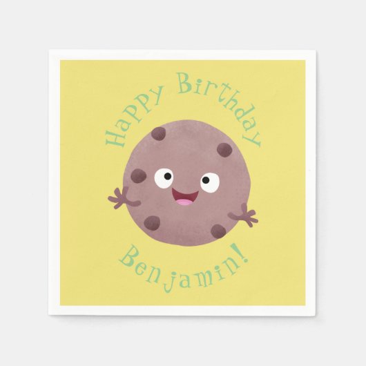 Serviette En Papier Caricature de biscuit à puce en chocolat (Devant)