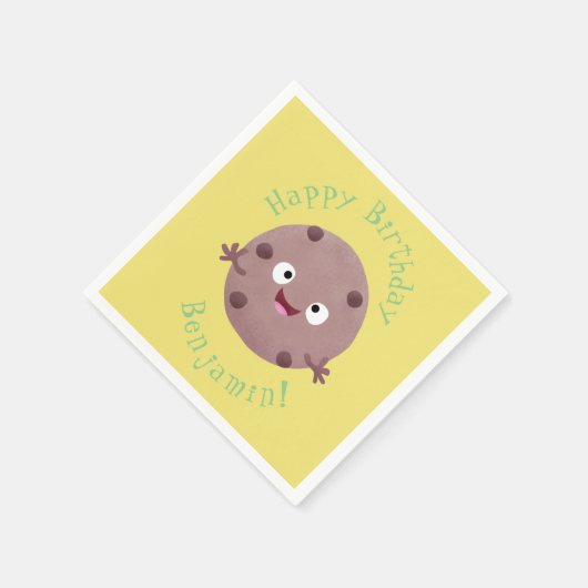 Serviette En Papier Caricature de biscuit à puce en chocolat (Coin)