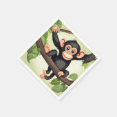 Serviette En Papier Caricature de chimpanzé fou mignon (Coin)