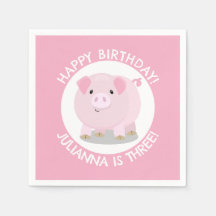 Caricature de cochon de poitrine mignonne annivers