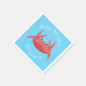 Serviette En Papier Caricature de crabe rouge cuite (Coin)