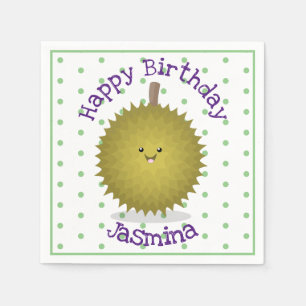 Serviette En Papier Caricature de durian joyeux