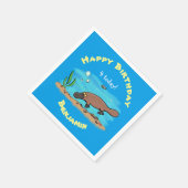Serviette En Papier Caricature de natation de Cute platypus (Coin)