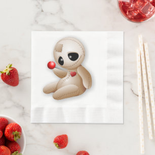 Serviette En Papier Caricature de poupée vaudou en amour