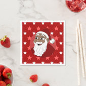 Serviette En Papier Caricature du Père Noël noir (En situation)