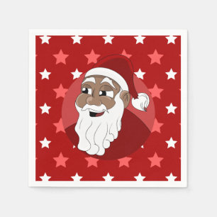 Serviette En Papier Caricature du Père Noël noir
