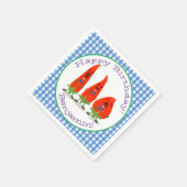 Serviette En Papier Caricature du trio piment chaud mignon (Coin)