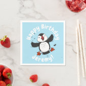 Serviette En Papier Caricature en bleu bouffin joyeux (En situation)