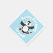 Serviette En Papier Caricature en bleu bouffin joyeux (Coin)