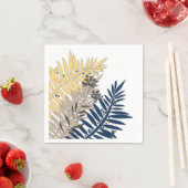 Serviette En Papier Caricature feuille tropicale abstraite dans les to (En situation)