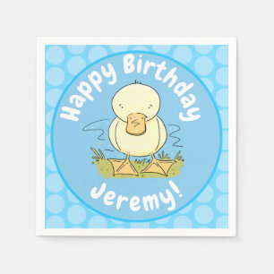 Serviette En Papier Caricature jaune mignon pour canard bébé
