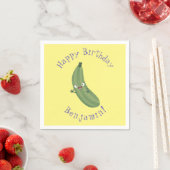 Serviette En Papier Caricature joyeux de courgettes mignonnes (En situation)