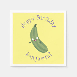 Serviette En Papier Caricature joyeux de courgettes mignonnes