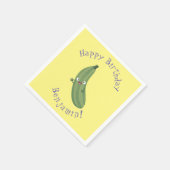 Serviette En Papier Caricature joyeux de courgettes mignonnes (Coin)