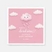 Serviette En Papier Caricature mignon nuage souriant neuf baby shower (Devant)