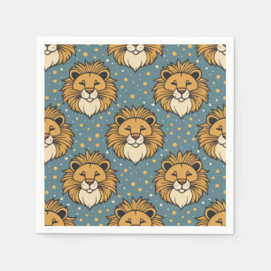 Serviette En Papier Caricature mignonne de Lion dessin motif