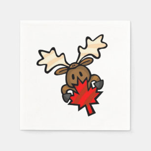 Serviette En Papier Caricature mignonne de l'orignal canadien