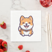 Serviette En Papier Caricature mignonne Shiba Inu (En situation)