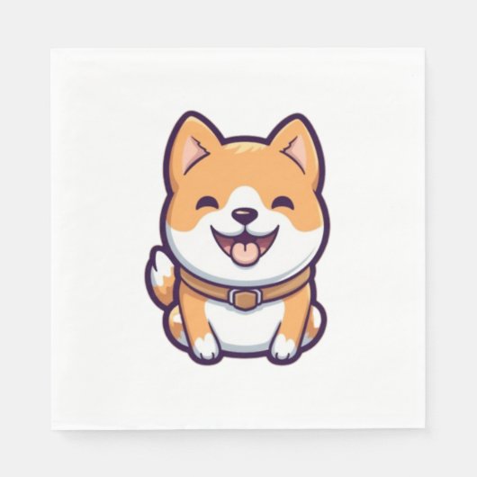 Serviette En Papier Caricature mignonne Shiba Inu (Devant)