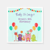 Serviette En Papier Caricature monstre mignon de lille fête d'annivers (Devant)