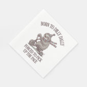 Serviette En Papier Caricature moto Lazy Sloth Retro (Coin)