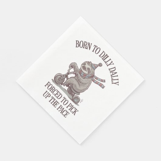 Serviette En Papier Caricature moto Lazy Sloth Retro (Coin)