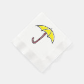 Serviette En Papier Caricature parapluie Jaune ou Jour ensoleillé (Coin)