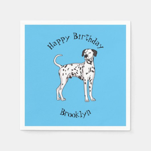 Serviette En Papier Caricature pour chien dalmate (Devant)