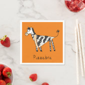 Serviette En Papier Caricature pour enfants Pizza Zebra (En situation)