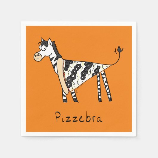 Serviette En Papier Caricature pour enfants Pizza Zebra (Devant)