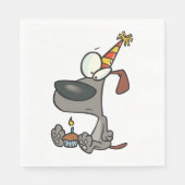 Serviette En Papier Caricature triste pour chien d'anniversaire avec C (Devant)