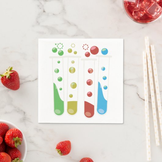 Serviette En Papier Caricature Tubes de test scientifique (En situation)