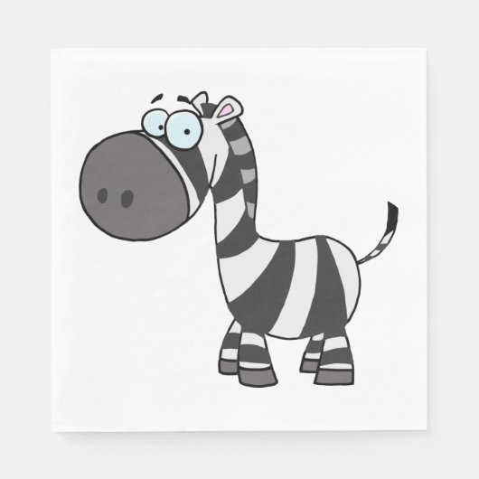 Serviette En Papier Caricature Zebra (Devant)