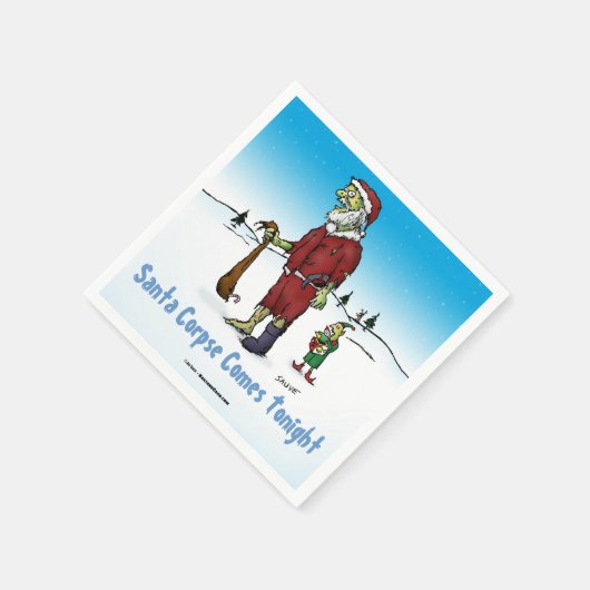 Serviette En Papier Caricature Zombie de père Noël Corpse (Coin)