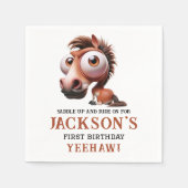 Serviette En Papier Caricatures du cheval 1er anniversaire (Devant)