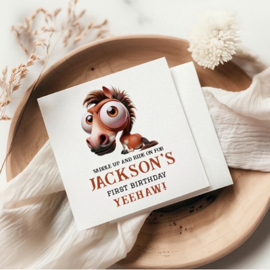 Serviette En Papier Caricatures du cheval 1er anniversaire