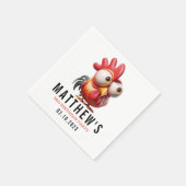 Serviette En Papier Caricatures du coq mignonne 3ème anniversaire (Coin)