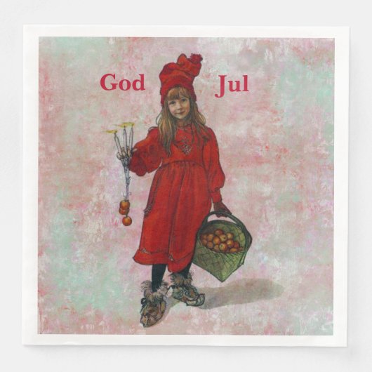 Serviette En Papier Carl Larsson God Jul (Devant)
