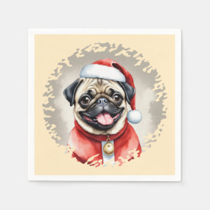 Serviette En Papier Carlin avec tenue du Père Noël - Noël 1