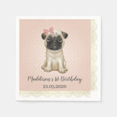 Serviette En Papier Carlin bébé mignon Anniversaire serviettes (Devant)