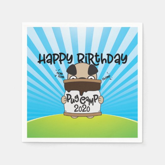 Serviette En Papier Carlin Camp 2020 Joyeux anniversaire (Devant)