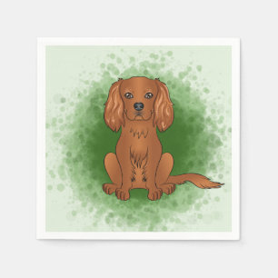 Serviette En Papier Carlin Cavalier King Charles Spaniel Ruby de coule
