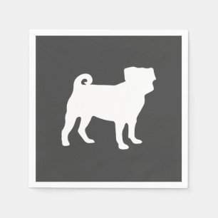 Serviette En Papier Carlin Chien Baby shower Gris Chiot Chien Neutre G
