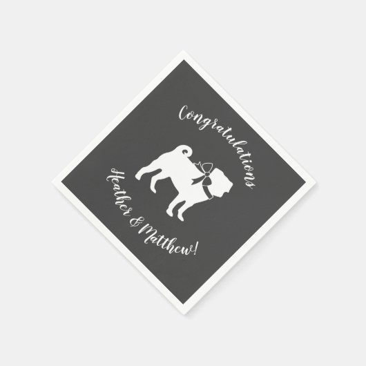 Serviette En Papier Carlin Chien Baby shower Thème Chien Chiot Neutre  (Coin)